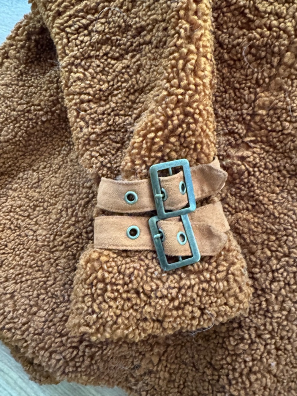 Marrakech Moto Jacket Rust Brown Teddybear M - Picture 6 of 9